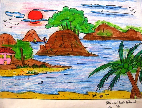 Image result for vẽ tranh đề tài phong cảnh quê hương lớp 9